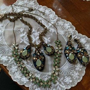 J. Crew Art Deco Necklace Set